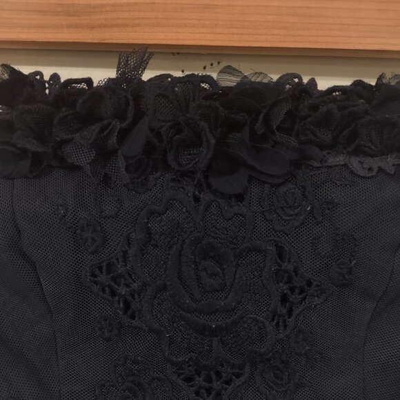 A&F Navy Blue Corset Lace Top Size Small - Picture 3 of 6